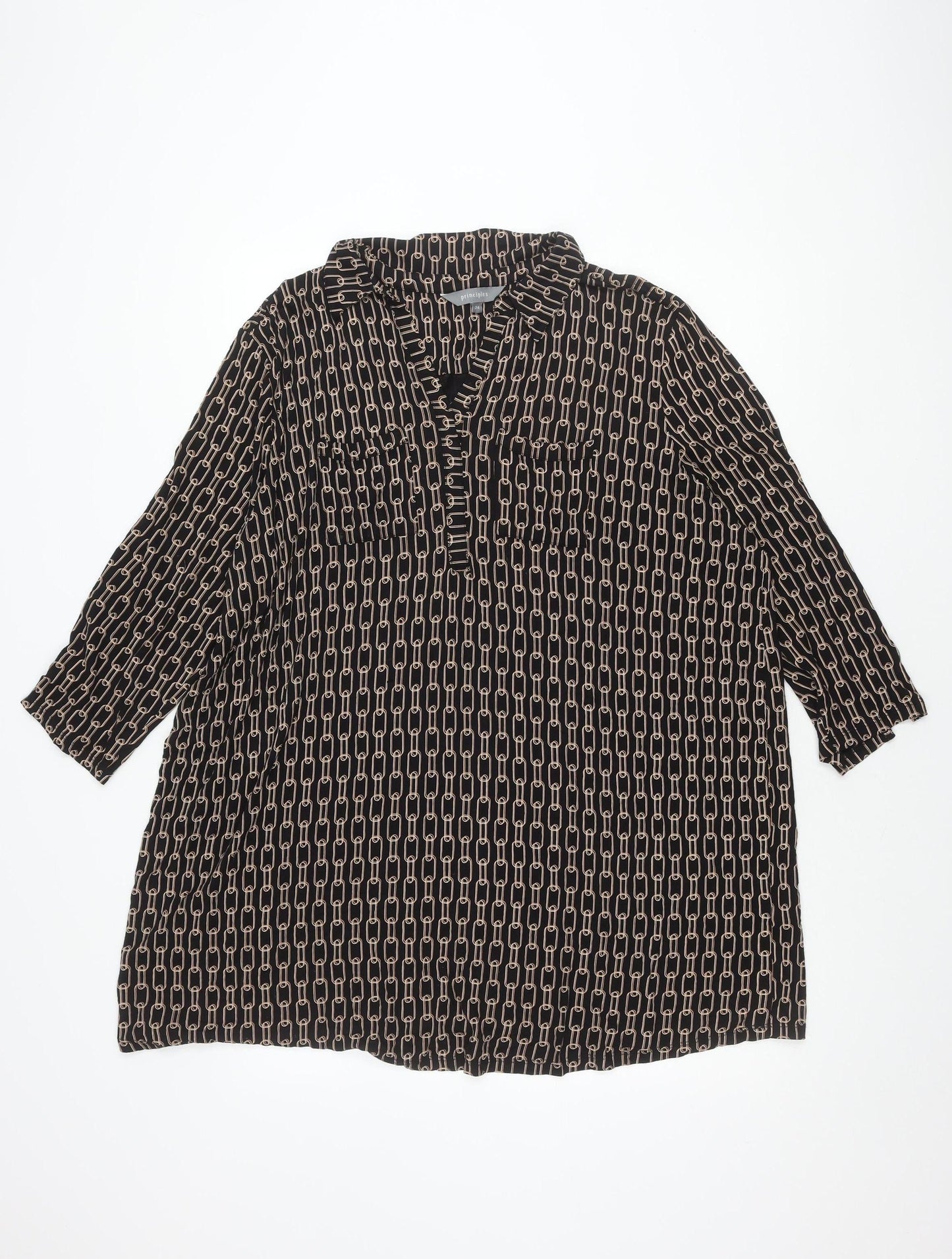 Principles Women's Geometric 3/4 Sleeve Top Size 24