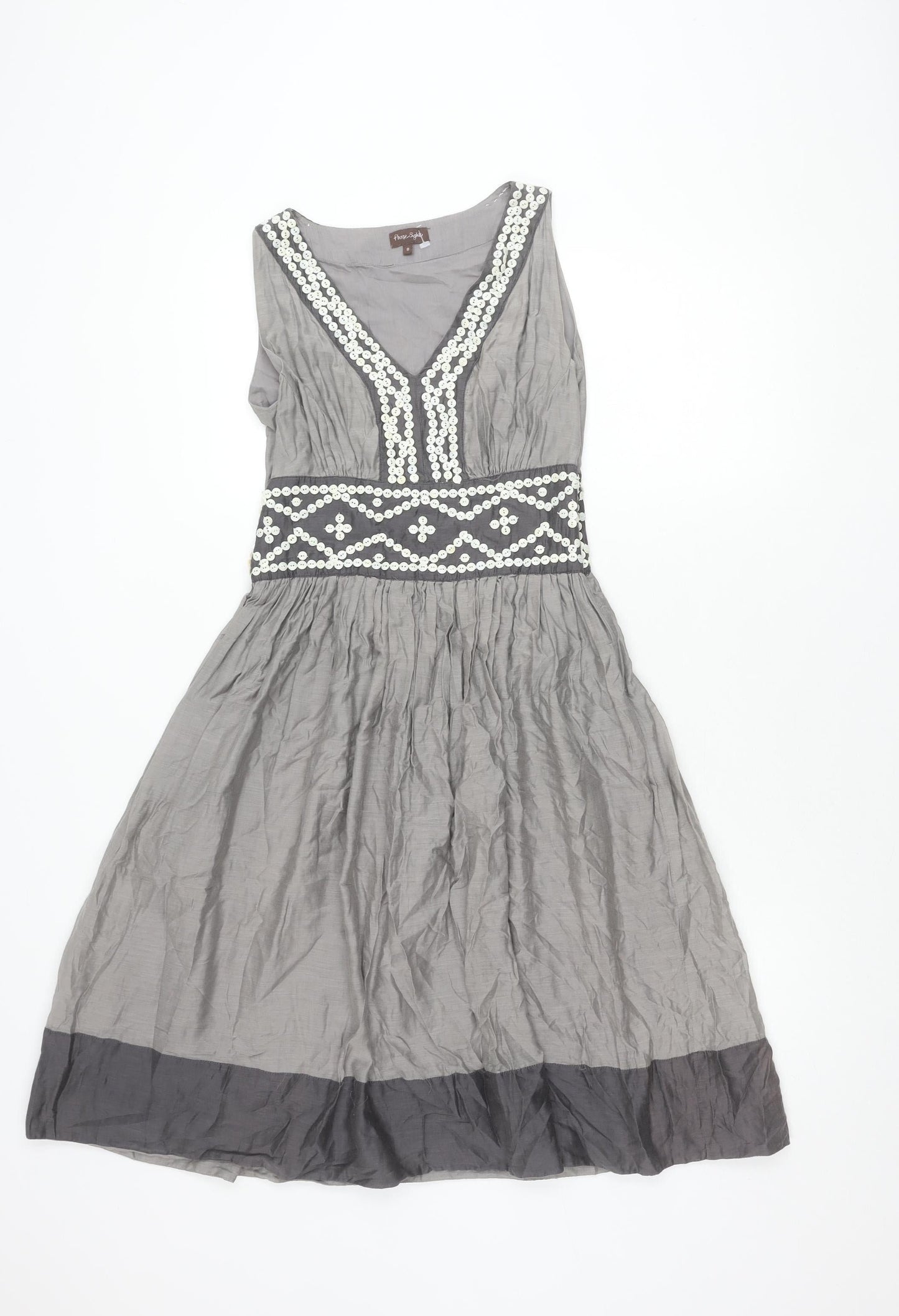 Phase Eight Women’s Grey A-Line Sleeveless Dress - Size 8