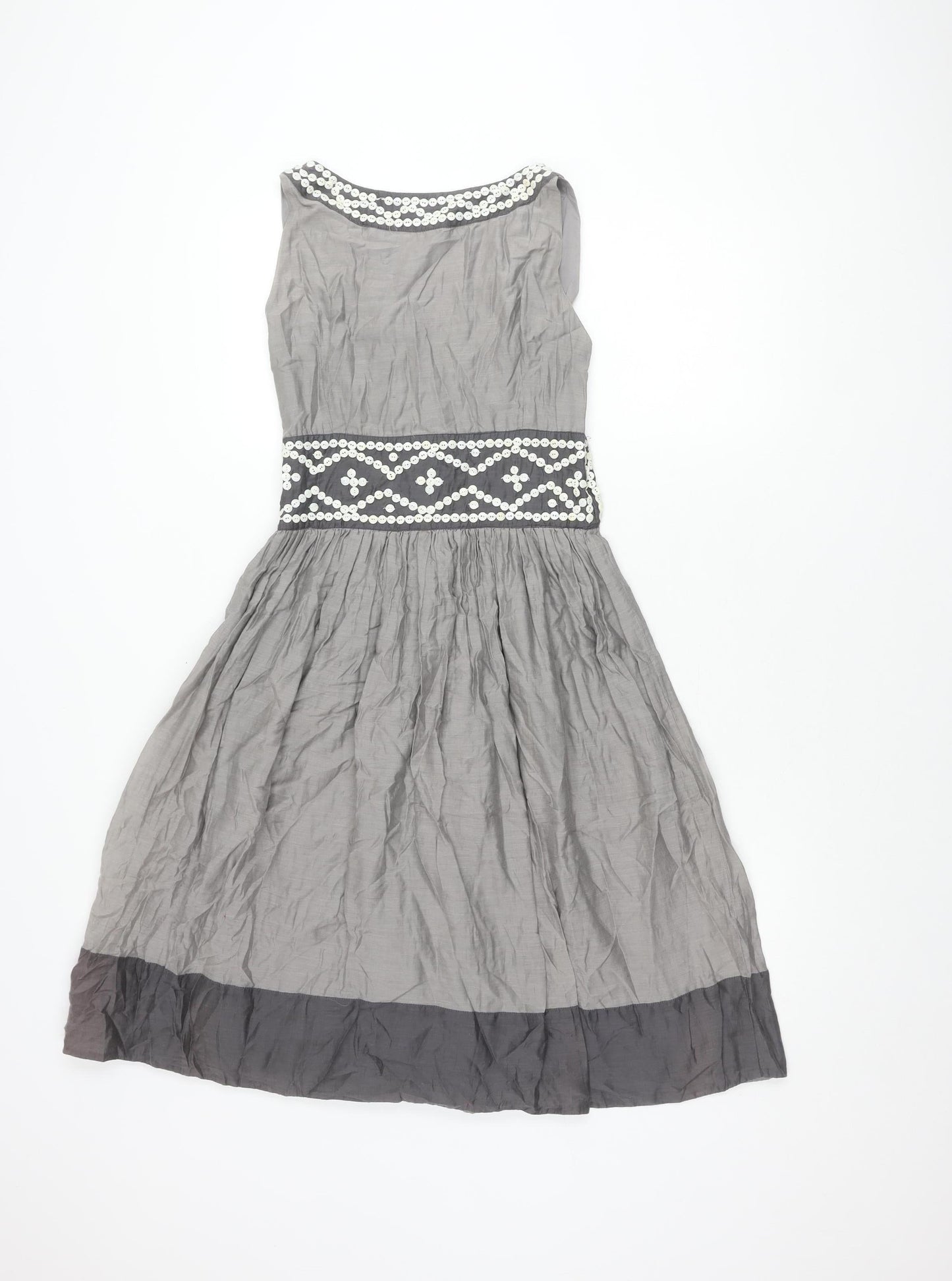 Phase Eight Women’s Grey A-Line Sleeveless Dress - Size 8