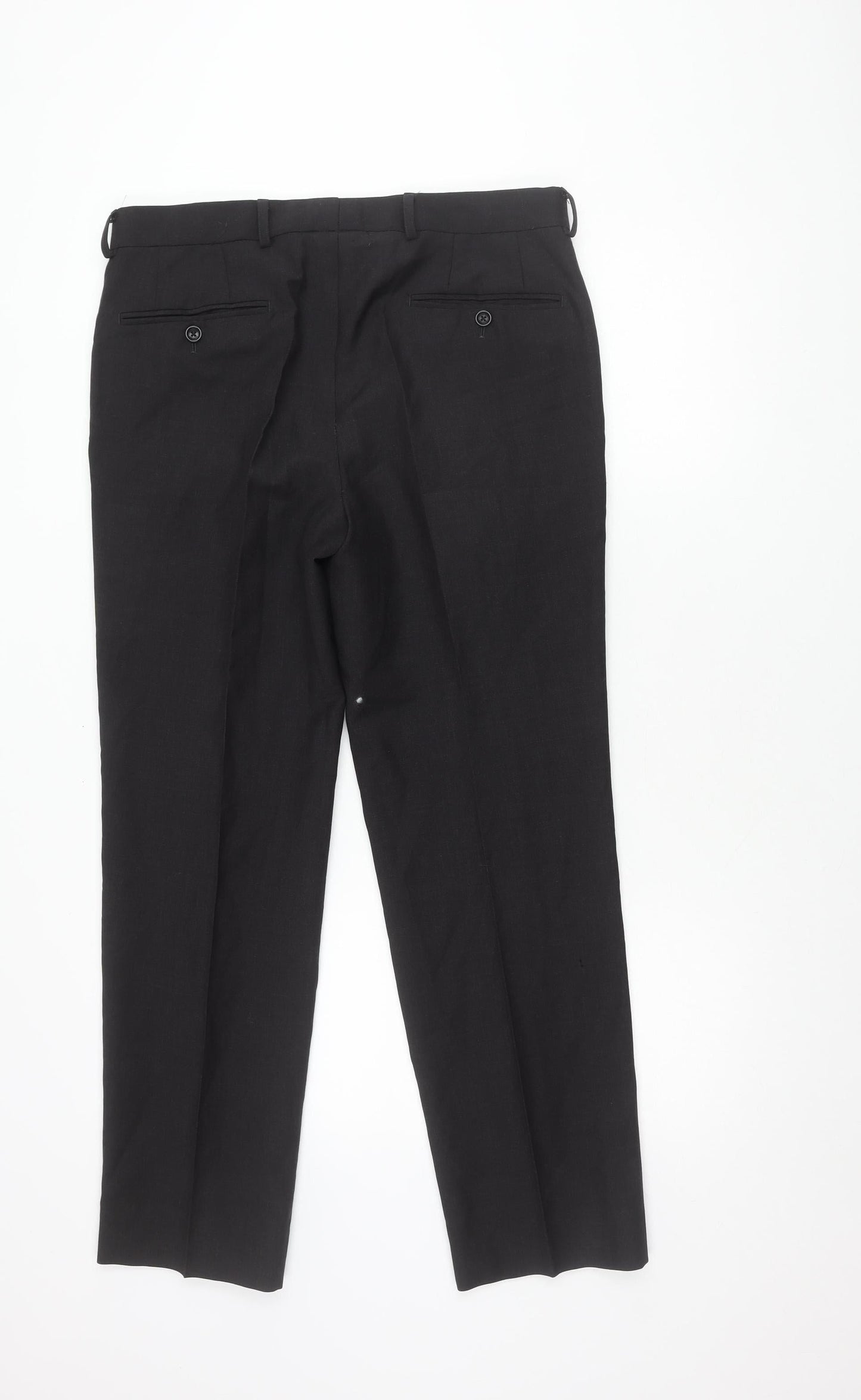Samuel Slater Men's Black Wool Mohair Dress Pants