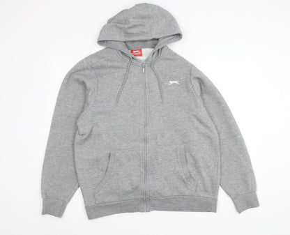 Slazenger Men's Grey Hooded Basic Jacket L