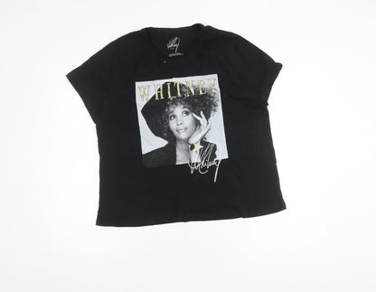 Peacocks Women's Black T-Shirt Size 18 Cotton