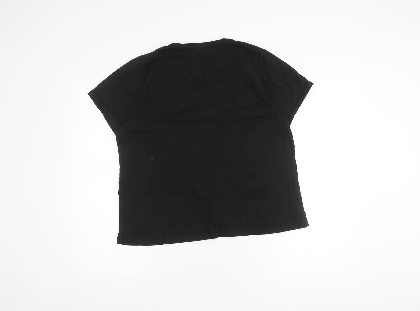 Peacocks Women's Black T-Shirt Size 18 Cotton