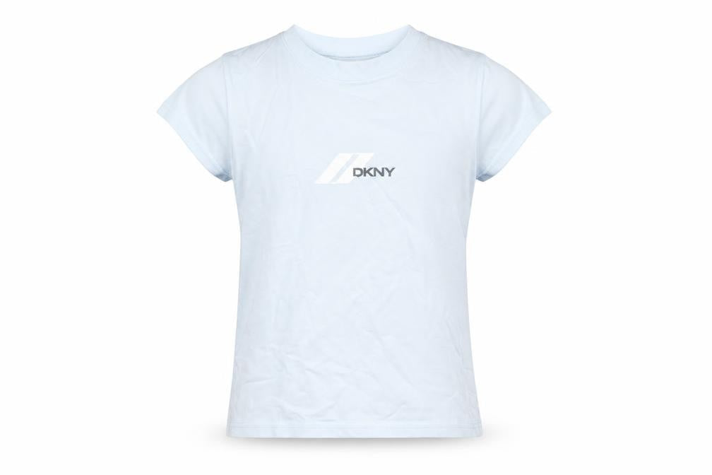 DKNY Girls Blue T-Shirt, Size 12 Years, Short Sleeve, Logo