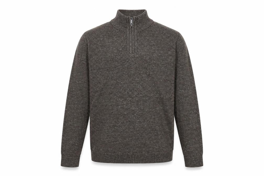 Fat Face Mens Brown Mock Neck 1/4 Zip Pullover - M
