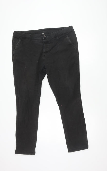 Additional front view of ASOS Men's Black Trousers, size 36, Zip Closure