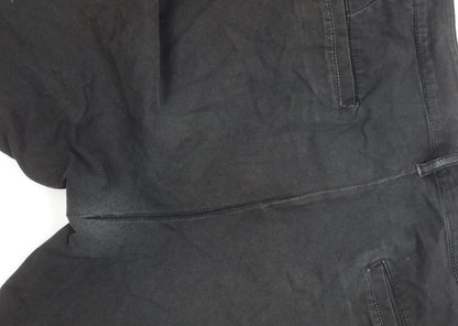 Close-up detail of ASOS Men's Black Trousers, size 36, Zip Closure