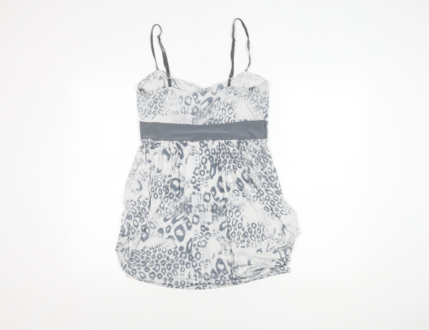 Quiz Women's Grey Animal Print Slip Dress - Size 14