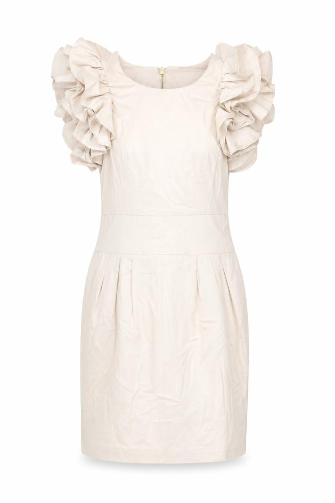 French Connection Beige Women's Knee Length Dress - Size 8