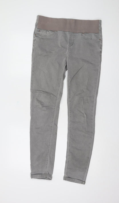 Additional front view of Topshop Grey Maternity Skinny Jeans, size 10, Woman