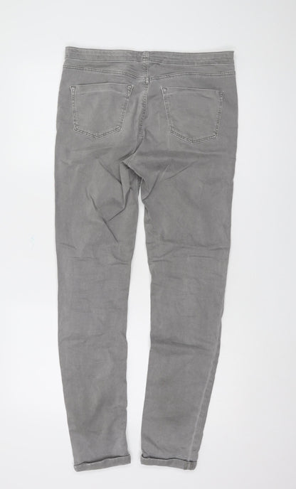 Back view of Topshop Grey Maternity Skinny Jeans, size 10, Woman