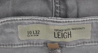 Brand and care label for Topshop Grey Maternity Skinny Jeans, size 10, Woman