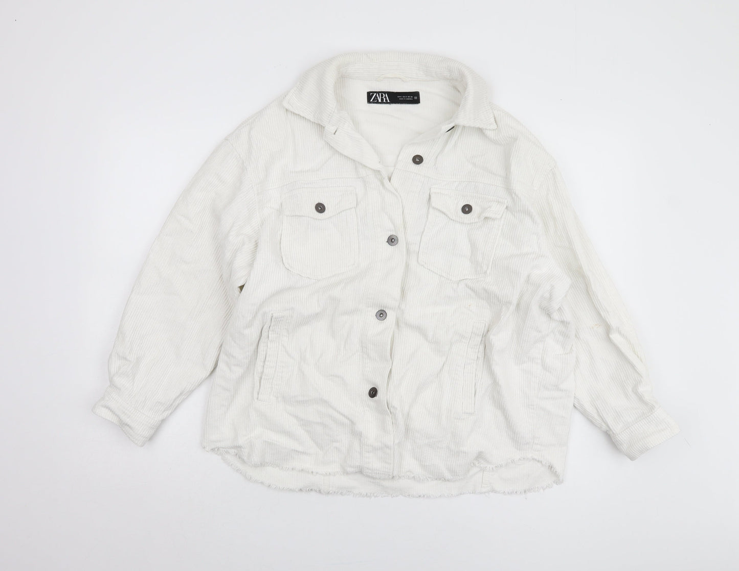 Zara Women's White Corduroy Jacket S