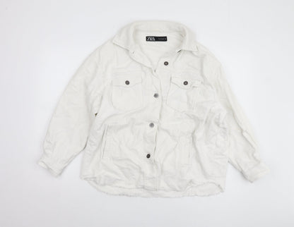 Zara Women's White Corduroy Jacket S