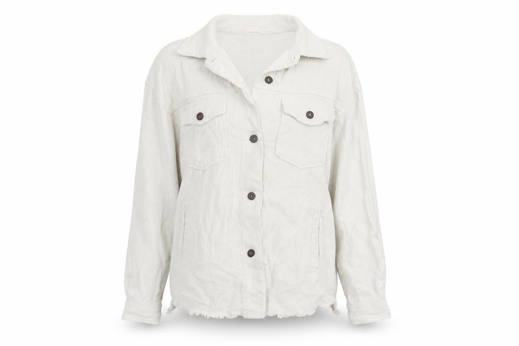 Zara Women's White Corduroy Jacket S