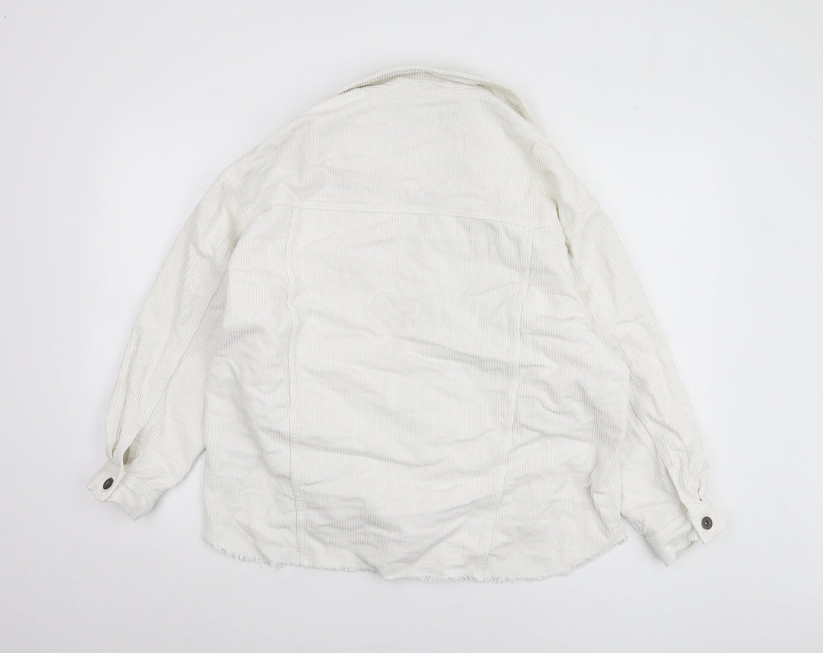 Zara Women's White Corduroy Jacket S