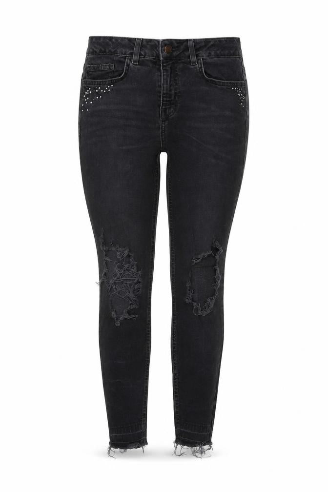 New Look Women's Black Skinny Jeans, Size 10, Distressed