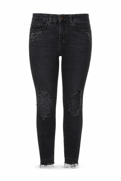 New Look Women's Black Skinny Jeans, Size 10, Distressed