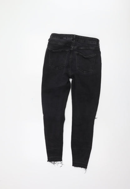 New Look Women's Black Skinny Jeans, Size 10, Distressed