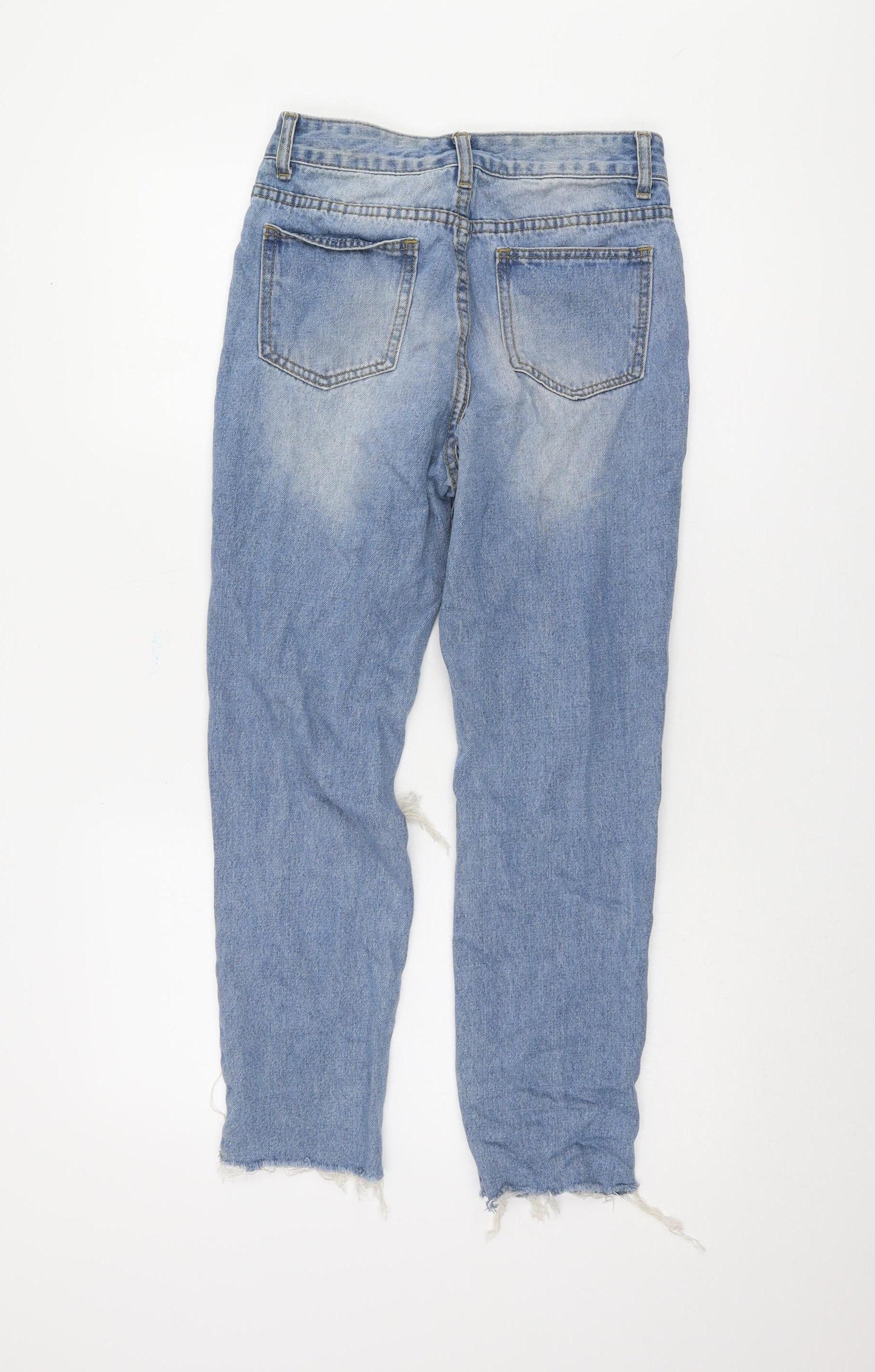 Momokrom Women's Blue Distressed Mom Jeans Size 6