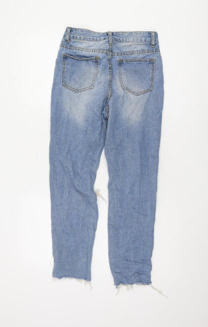 Momokrom Women's Blue Distressed Mom Jeans Size 6