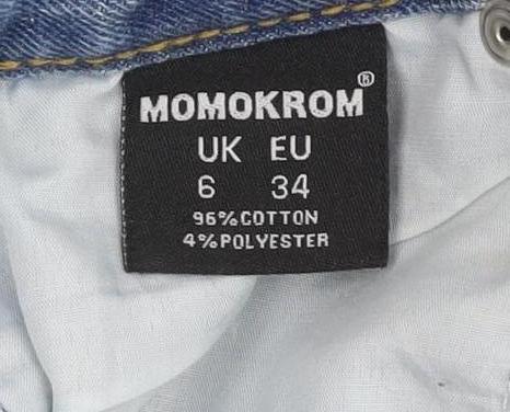 Momokrom Women's Blue Distressed Mom Jeans Size 6