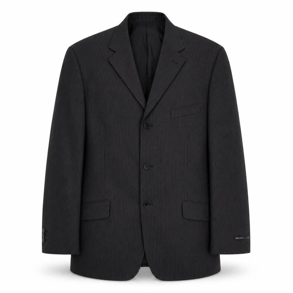 Milan Collection Men's Black Long Suit Jacket 44L