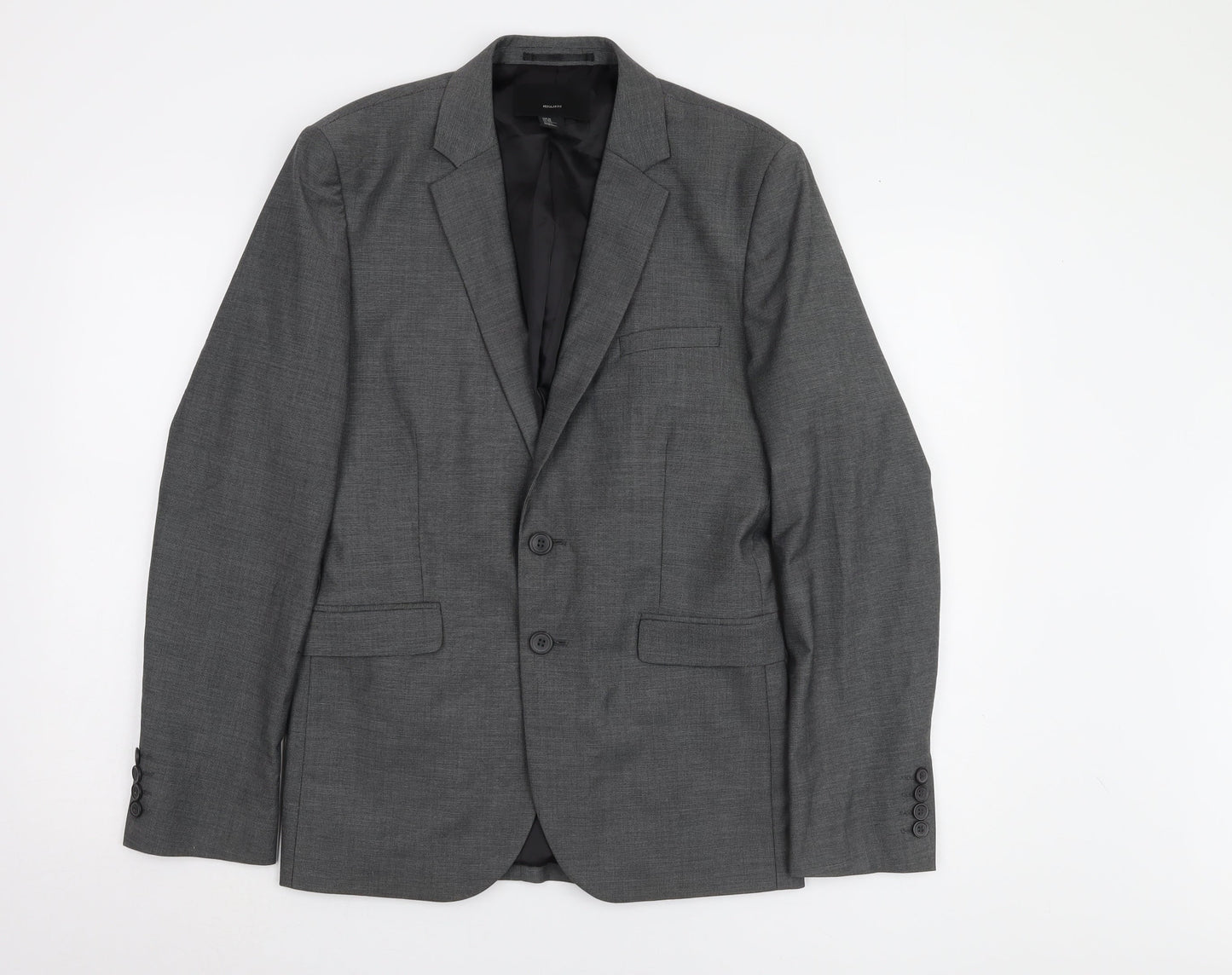 H&M Men's Grey Regular Fit Blazer, Size 36R