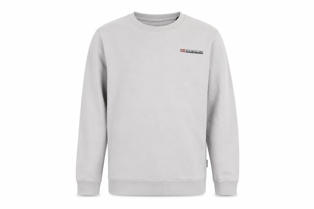 Napapijri Boys Grey Pullover Sweatshirt - Size 14Y, Logo Accent