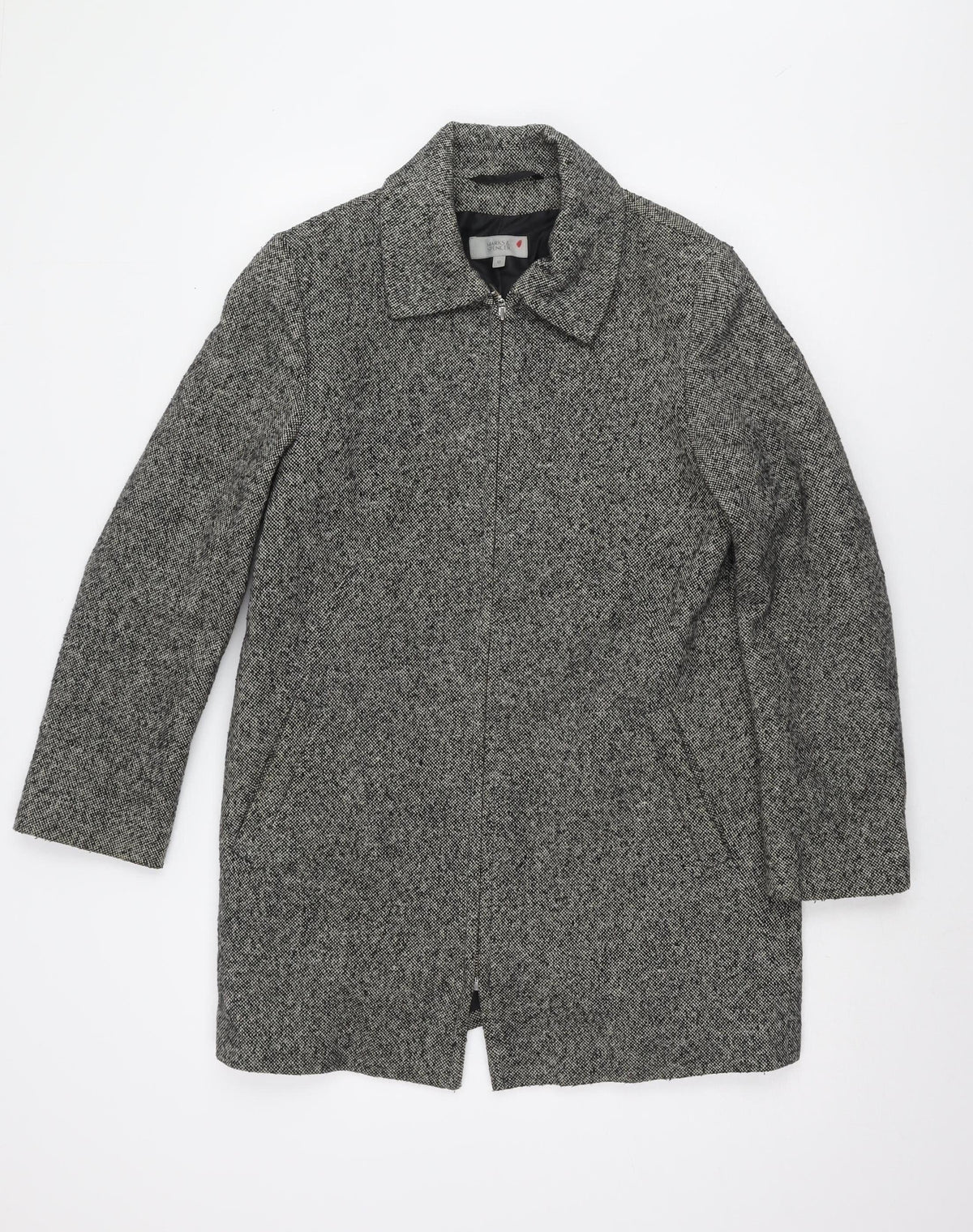 Marks & Spencer Women's Grey Wool Overcoat Size 12