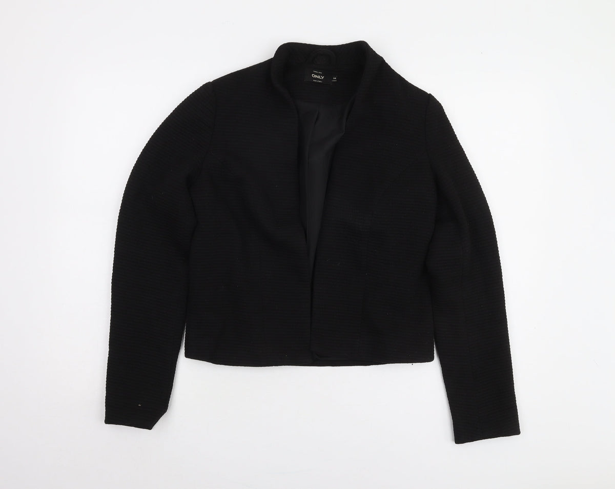 ONLY Women's Black Jacket Size 10 Lined Casual