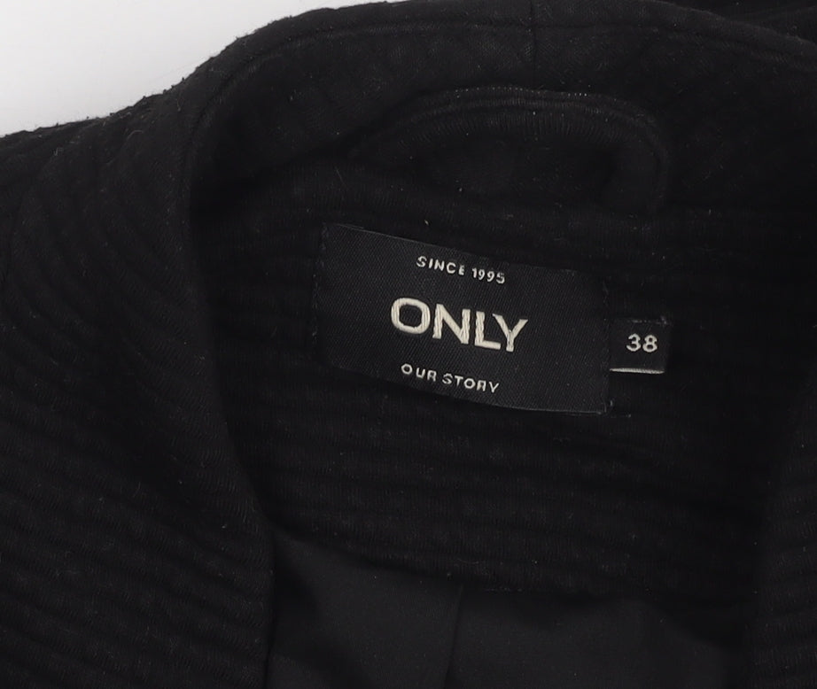 ONLY Women's Black Jacket Size 10 Lined Casual
