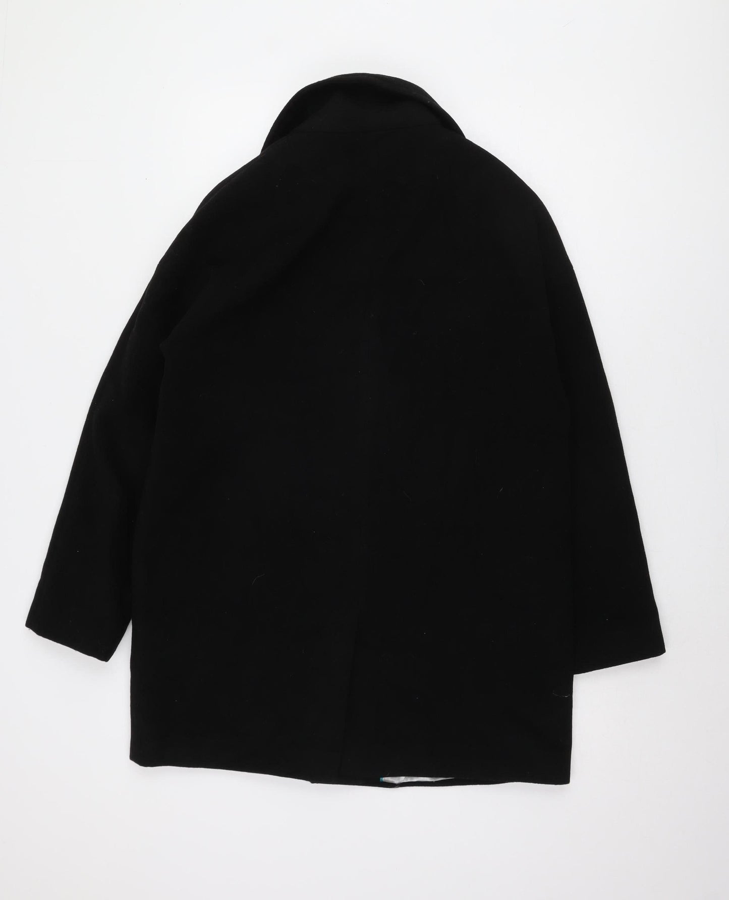 Wallis Women's Black Overcoat Size S Button Collared