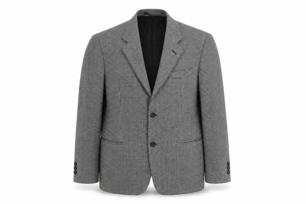 St Michael Men's Black 7 White Check Blazer 38 Short