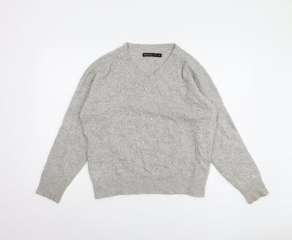 Karen Millen Women's Grey V-Neck Pullover Jumper - Size M