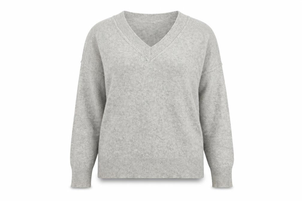 Karen Millen Women's Grey V-Neck Pullover Jumper - Size M