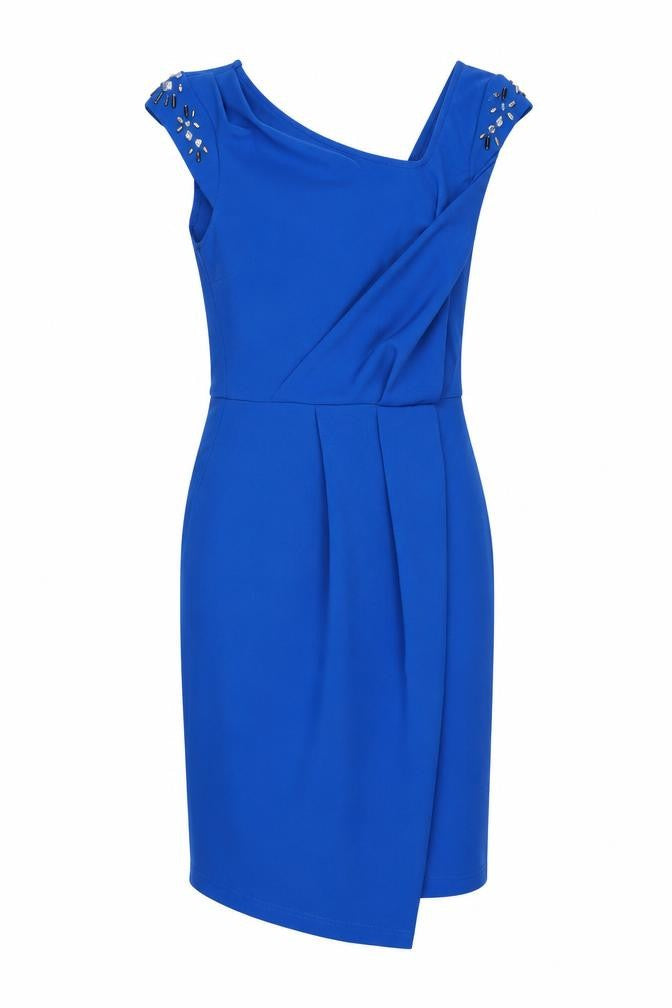 Lipsy Blue Bodycon Dress - Size 8 - Women's Party Wear