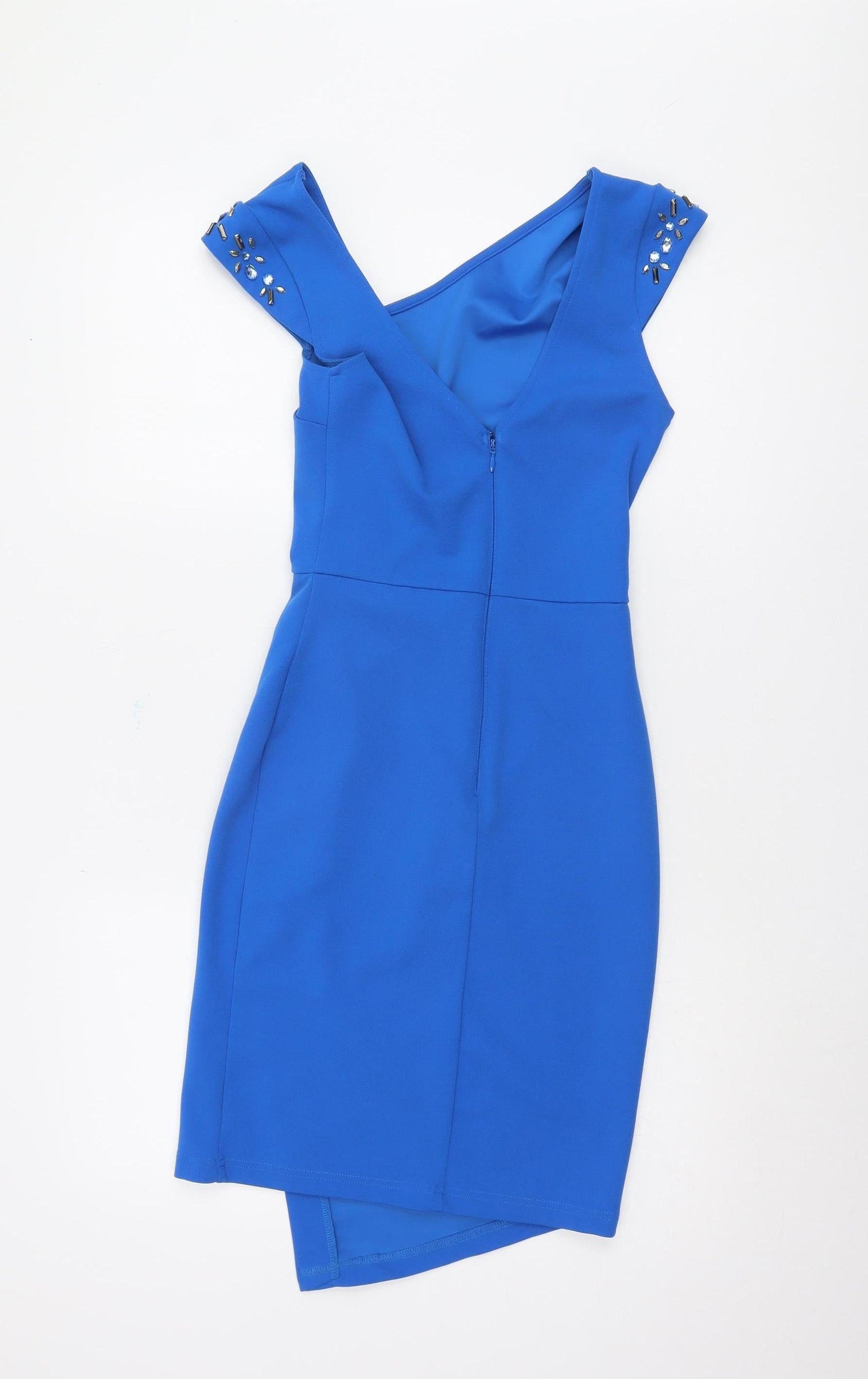 Lipsy Blue Bodycon Dress - Size 8 - Women's Party Wear