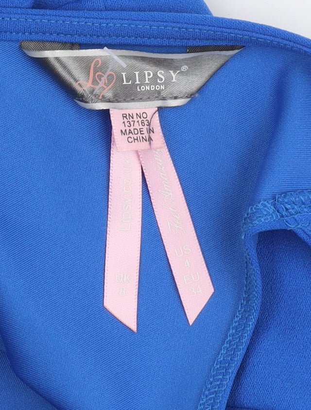Lipsy Blue Bodycon Dress - Size 8 - Women's Party Wear