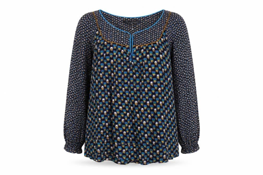 French Connection Women's Blouse Size 8 Multi Geometric Tunic