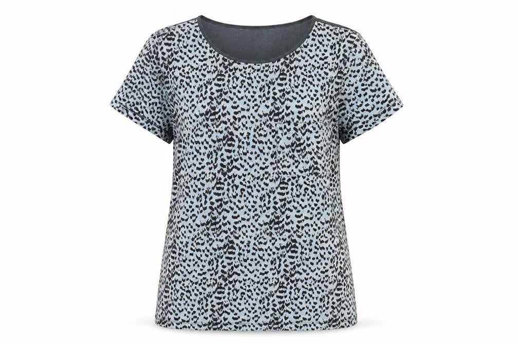 French Connection Women's Blue Animal Print T-Shirt S