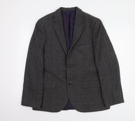 Marks and Spencer Men's Grey Check Blazer 40R