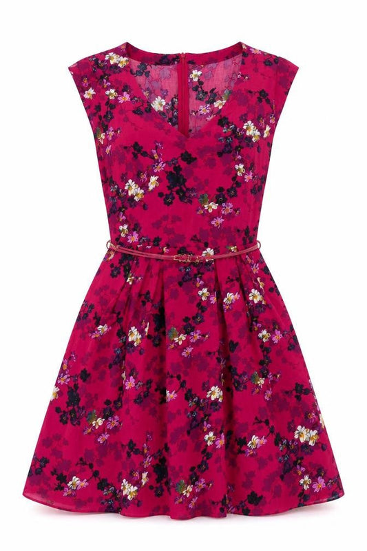 Oasis Women's Pink Floral Dress Size 10 Viscose Sleeveless