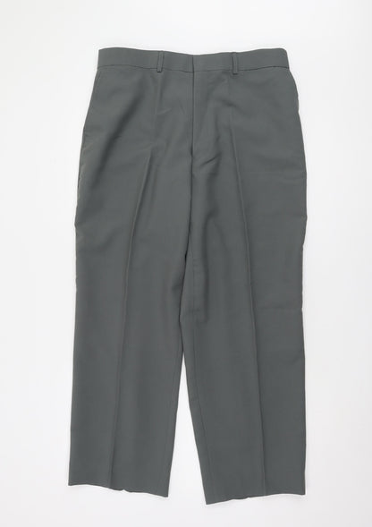 Lucci Men’s Grey Straight Trousers 40 S