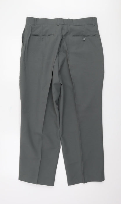 Lucci Men’s Grey Straight Trousers 40 S