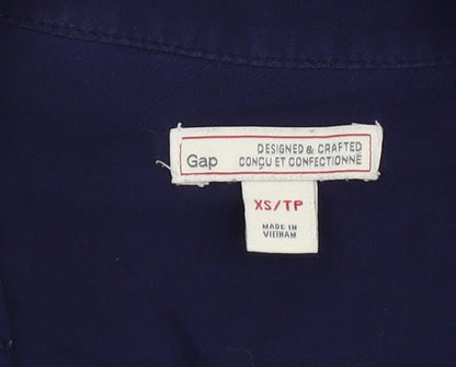 Gap Women's Blue Viscose Blouse XS Casual Button