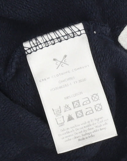 Close-up detail of Crew Clothing Blue 1/4 Zip Sweatshirt, size 16