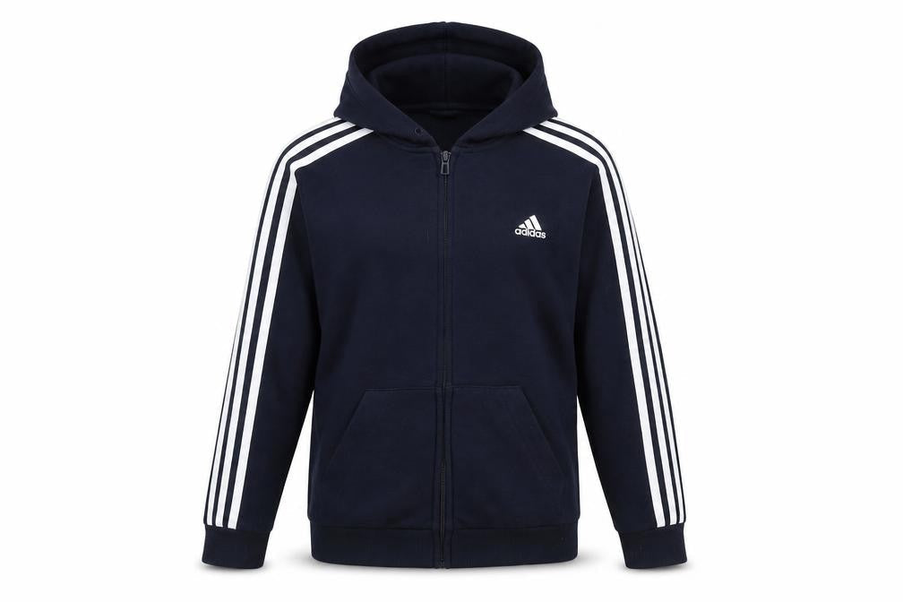 Adidas Unisex Blue Hooded Zip Jacket M
