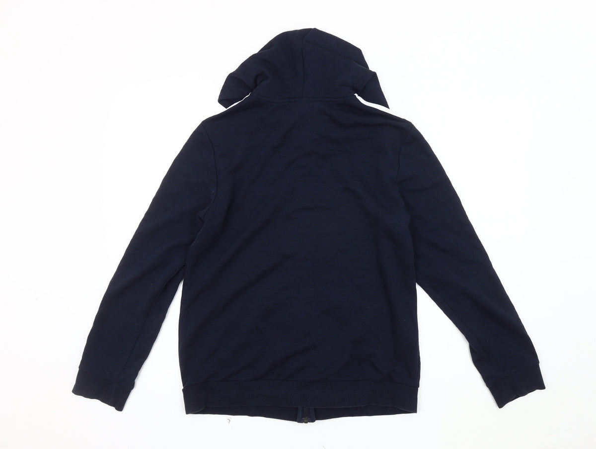 Adidas Unisex Blue Hooded Zip Jacket M