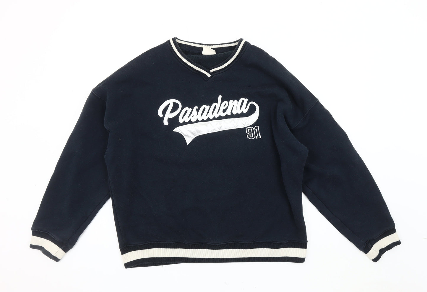 Pull&Bear Men's Blue L Pullover Sweatshirt